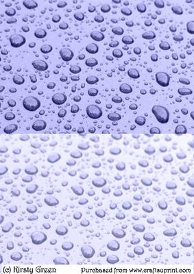 Duel - Pastel Blue Rain Drops Backing Paper