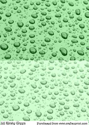 Duel - Pastel Green Rain Drops Backing Paper