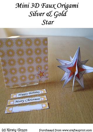 Mini 3D Faux Origami - Silver & Gold Star