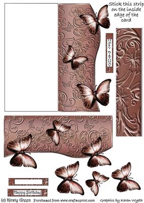 Butterfly Fold Back Card - Chocolate