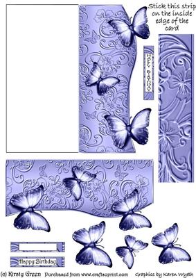 Butterfly Fold Back Card - Pastel Blue