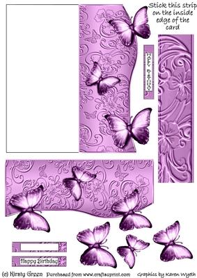 Butterfly Fold Back Card - Pastel Purple