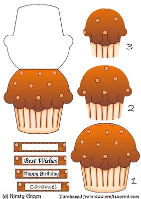 Cupcake Shaped Stacker Card - Caramel Flavour
