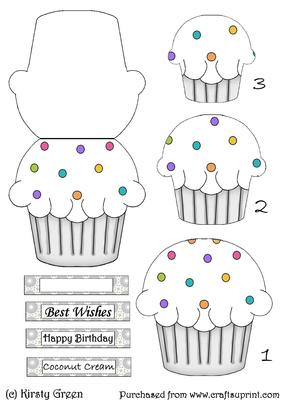 Cupcake Shaped Stacker Card - Coconut Cream Flavour