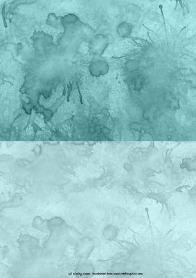 Duel Backing Paper - Ink Splatter - Pastel Aqua