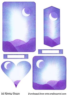 Mini Inked Toppers - Blank Night Landscapes