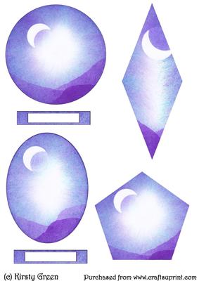 Mini Inked Toppers - Blank Night Landscapes 2