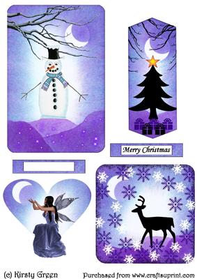 Mini Inked Toppers - Christmas Night Landscapes