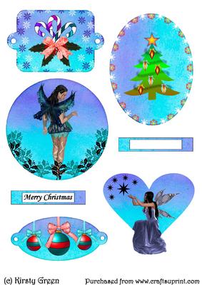 Mini Inked Toppers - Christmas Night - Blue & Purple 2