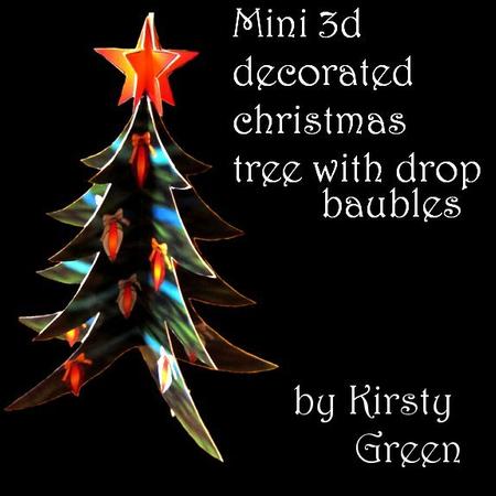 Mini 3D - Decorated Christmas Tree Gold Star 1- Mini Kit