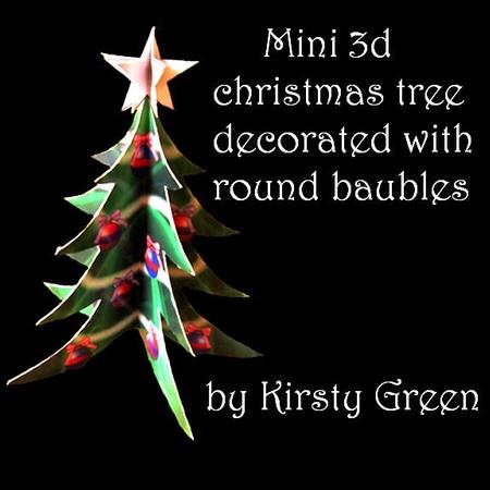 Mini 3D - Decorated Christmas Tree Silver Star 2- Mini Kit