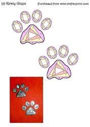 Iris Folding Paw Print Pattern