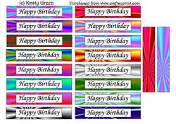 Landscape Happy Birthday Rainbow Sentiment Tags