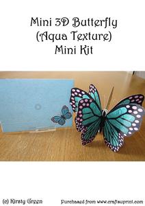 Mini 3D Butterfly (aqua Texture) Mini Kit