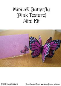 Mini 3D Butterfly (pink Texture) Mini Kit
