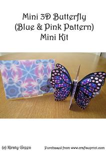 Mini 3D Butterfly (blue & Pink Pattern) Mini Kit