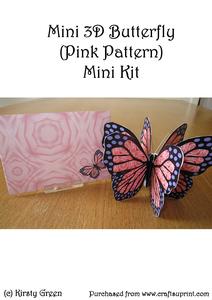 Mini 3D Butterfly (pink Pattern) Mini Kit