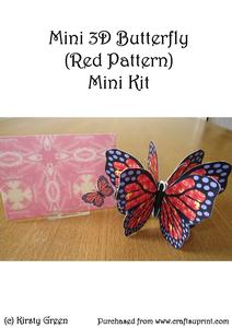 Mini 3D Butterfly (red Pattern) Mini Kit