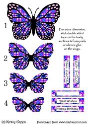 Butterfly Shaped Stacker - Blue & Pink Pattern