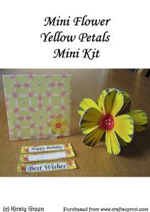 Mini 3D Flower Yellow Petals Mini Kit