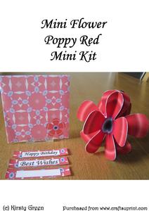 Mini 3D Flower Poppy Red Mini Kit