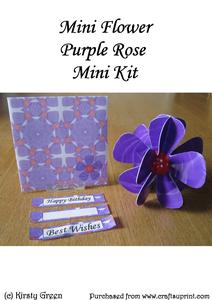 Mini 3D Flower Purple Rose Mini Kit