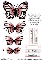 Butterfly Shaped Stacker - a Hint of Pink