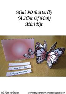 Mini 3D Butterfly a Hint of Pink Mini Kit