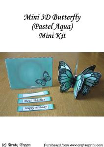 Mini 3D Butterfly Pastel Aqua Mini Kit