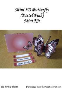 Mini 3D Butterfly Pastel Pink Mini Kit