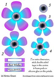 Flower Shaped Stacker - Pink & Blue