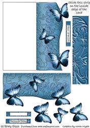 Butterfly Fold Back Card - Blue