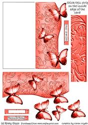 Butterfly Fold Back Card - Bright Red