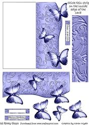 Butterfly Fold Back Card - Pastel Blue