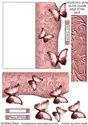 Butterfly Fold Back Card - Pastel Pink