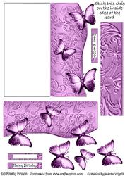 Butterfly Fold Back Card - Pastel Purple