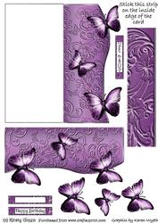 Butterfly Fold Back Card - Purple