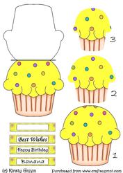 Cupcake Shaped Stacker Card - Banana Flavour