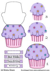 Cupcake Shaped Stacker Card - Bilberry Flavour