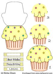 Cupcake Shaped Stacker Card - Lemon Flavour