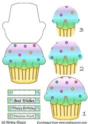 Cupcake Shaped Stacker Card - Passion Fruit Flavour