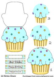 Cupcake Shaped Stacker Card - Peppermint Flavour