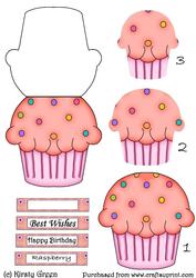 Cupcake Shaped Stacker Card - Raspberry Flavour