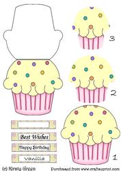 Cupcake Shaped Stacker Card - Vanilla Flavour