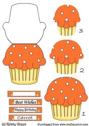 Cupcake Shaped Stacker Card - Carrot Flavour