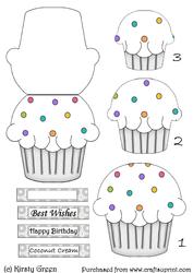 Cupcake Shaped Stacker Card - Coconut Cream Flavour