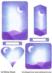 Mini Inked Toppers - Blank Night Landscapes