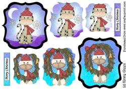 2 Christmas Cats Stackers & Tags