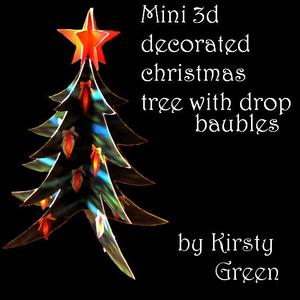 Mini 3D - Decorated Christmas Tree Gold Star 1- Mini Kit