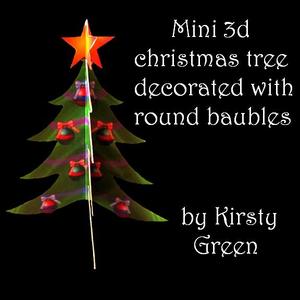 Mini 3D - Decorated Christmas Tree Gold Star 2 - Mini Kit